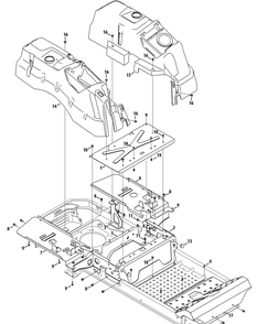 Part Location Diagram of 703-09330A Cub Cadet Rear Support Bracket, Rh